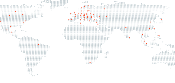 Fineline offices in a global map