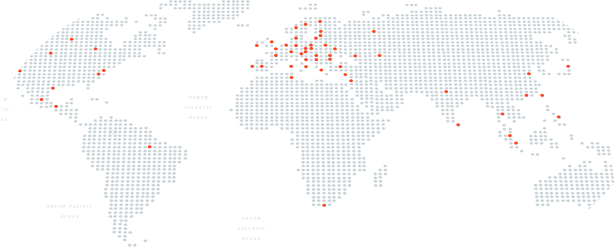 Fineline offices in a global map